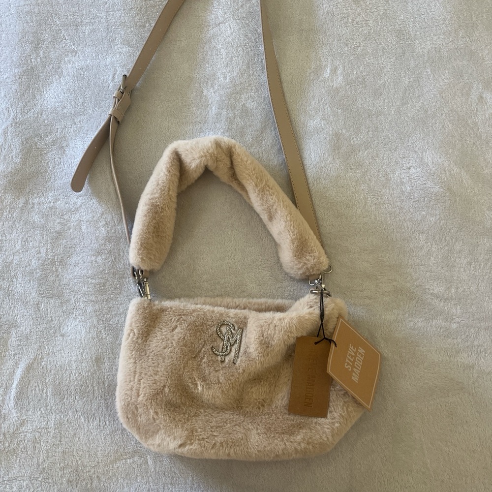 Steve Madden Tan Fur Crossbody Bag